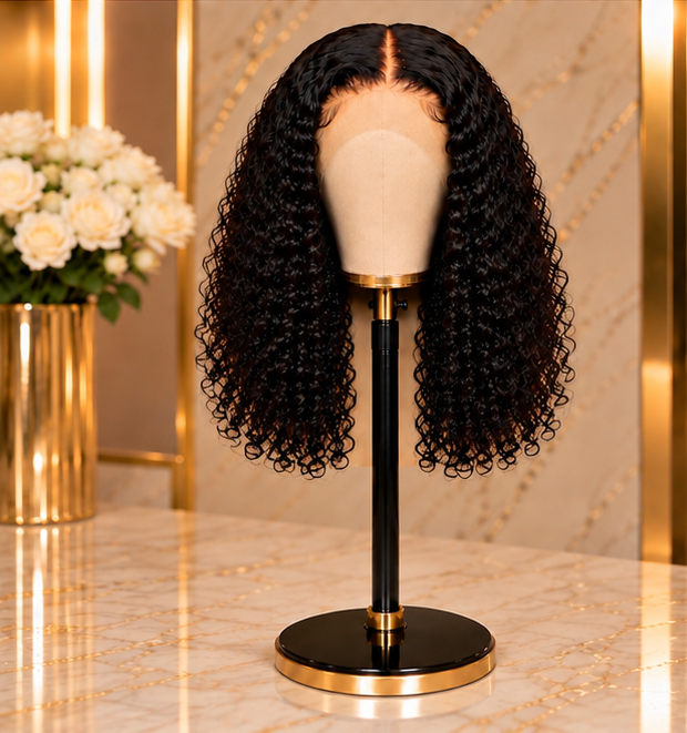 13x4 Deep Curly Human Hair Bob Wig - 14 inch length