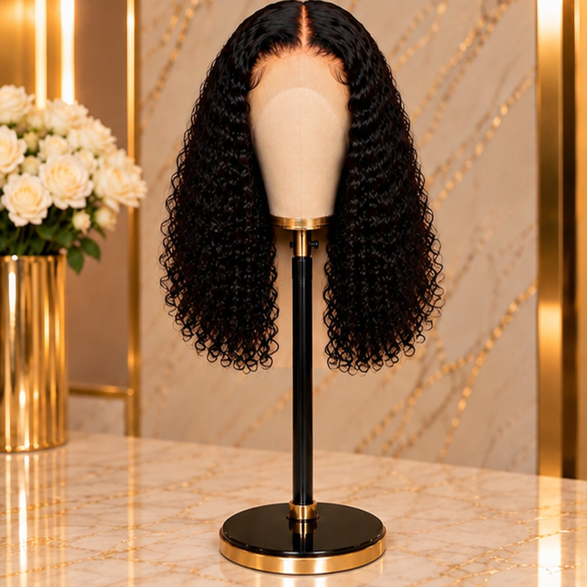 13x4 Deep Curly Human Hair Bob Wig - 14 inch