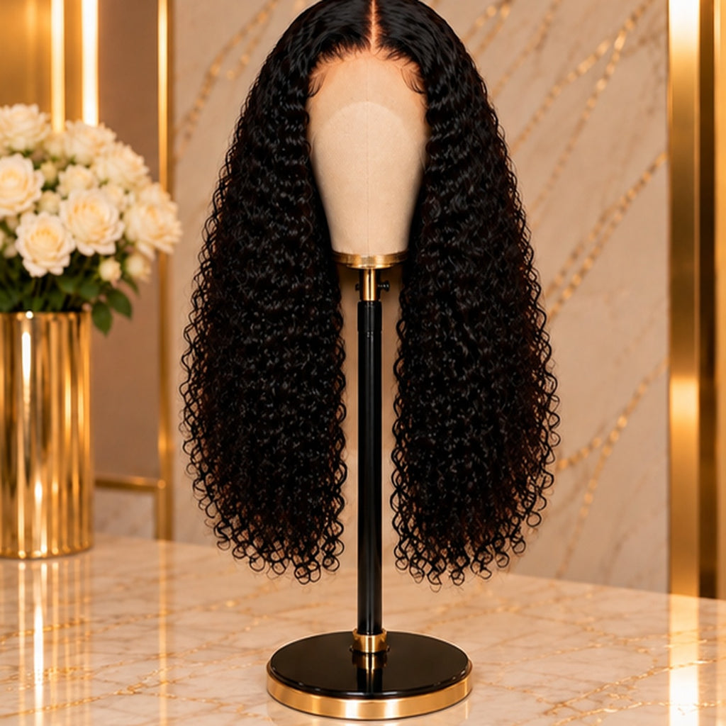 13x4 Deep Curly Human Hair Bob Wig - 16 inch