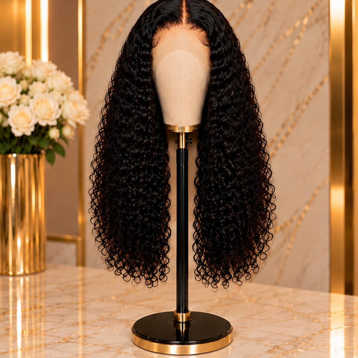 13x4 Deep Curly Human Hair Bob Wig - 16 inch