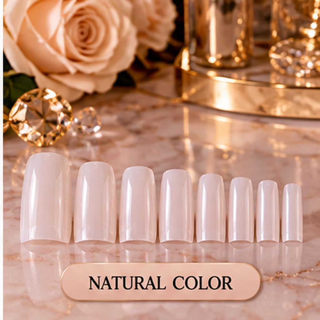 500PCS Korean French press-on nails natural color variant