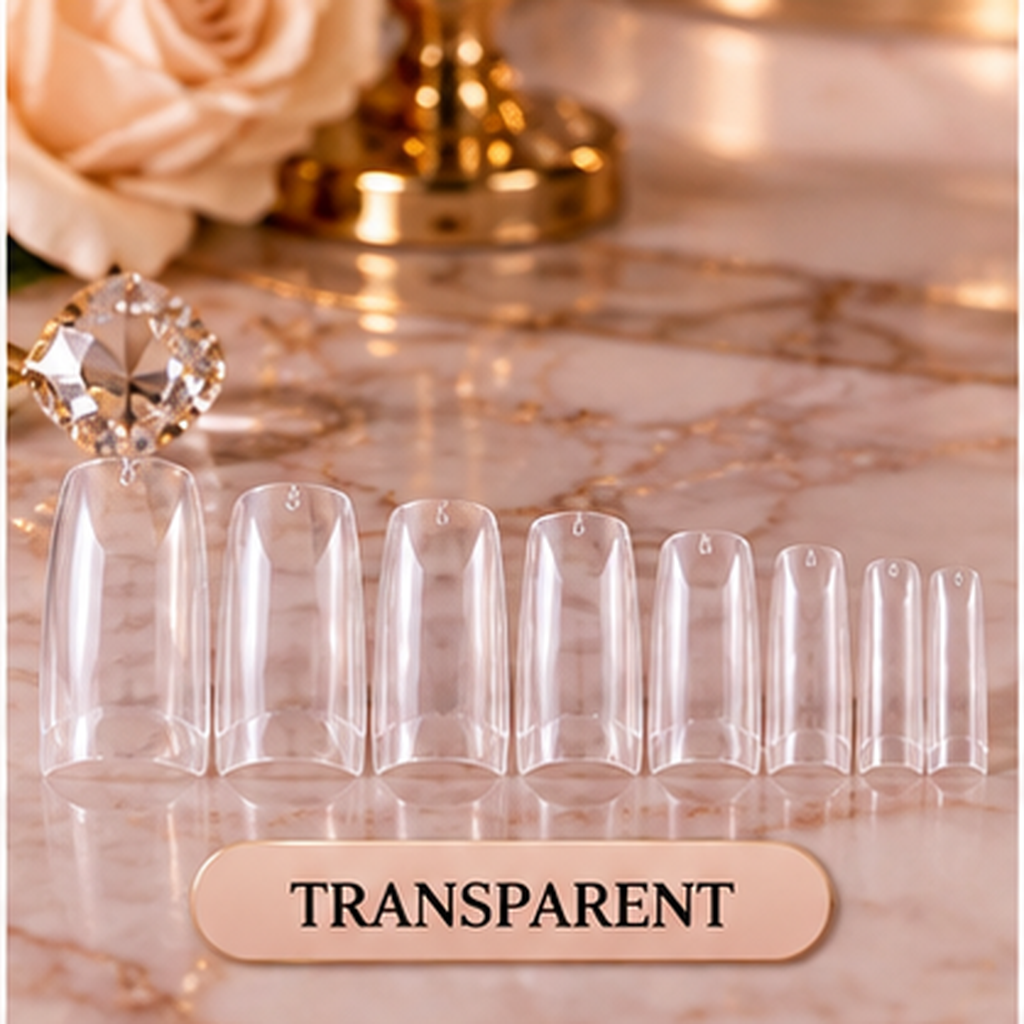 500PCS Korean French press-on nails transparent variant