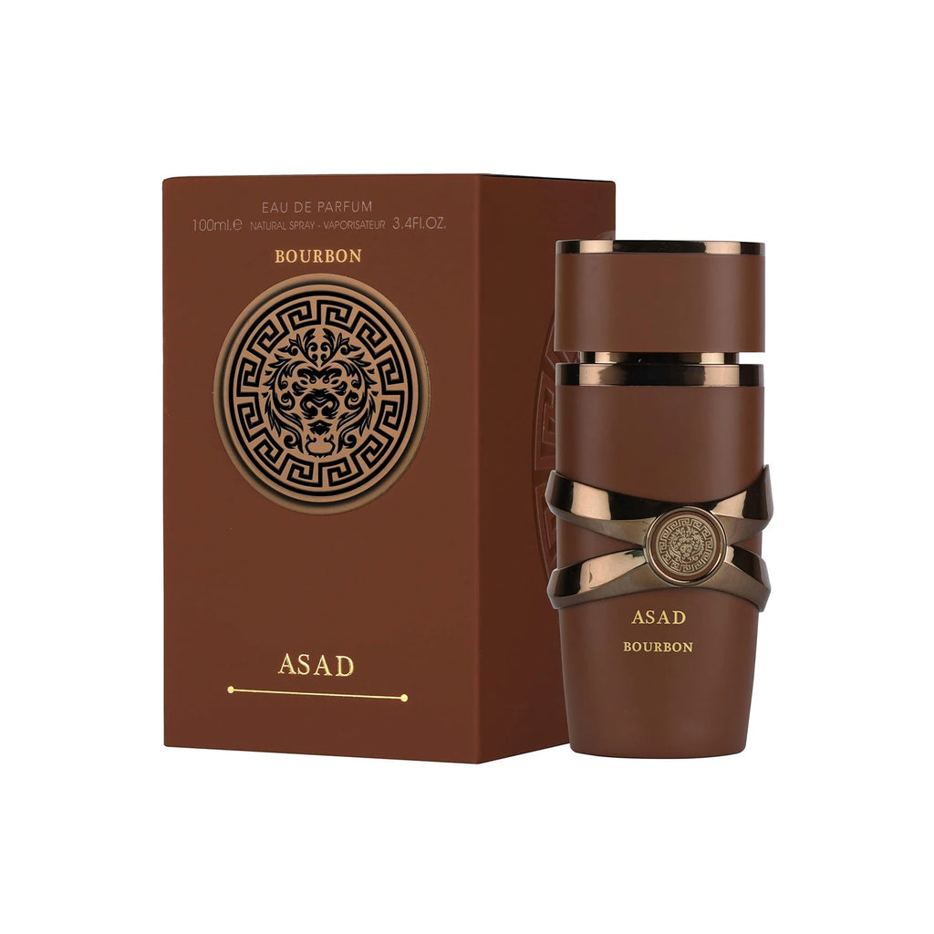 Asad Bourbon 3.4 oz eau de parfum fragrance bottle