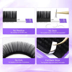 NAGARAKU 16Rows Classic Individual Lash Extensions Matte Black