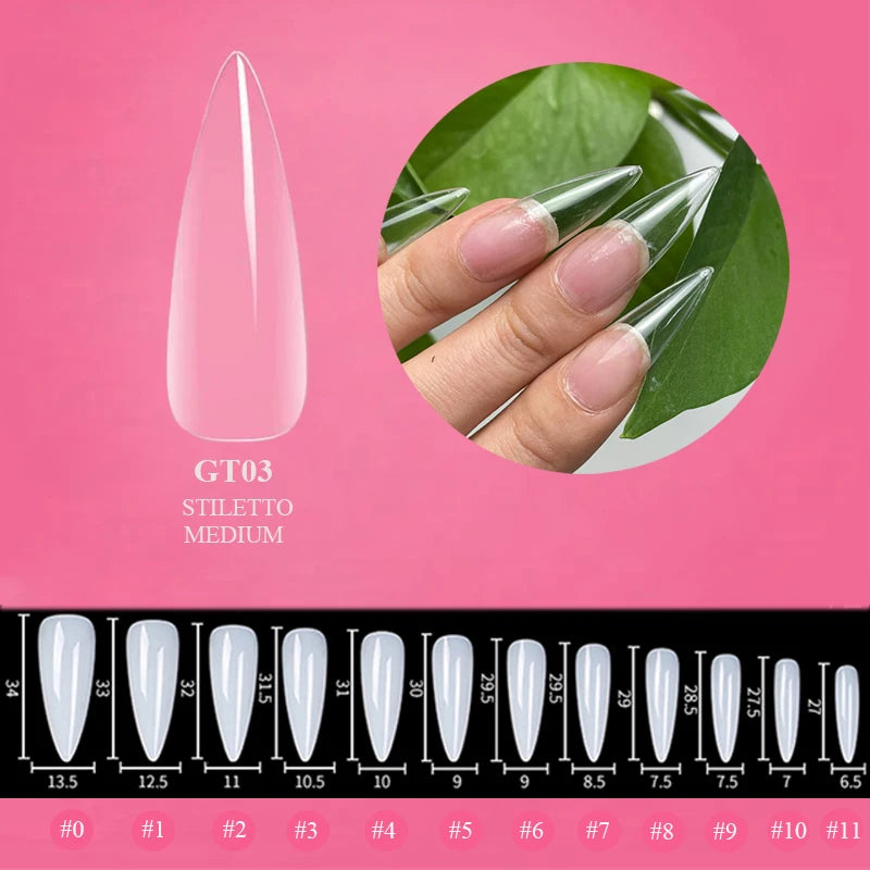 500Pcs Transparent White Press On Nails Short Almond Nail Tips Gel Tips Ultra Clear Coffin Full Cover Short Almond