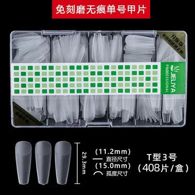 300-408Pcs Press On Nails One Size Matte Small Size False Nails Transparent French Acrylic Artificial UV Gel Nail Extension Art Long Tips Finger