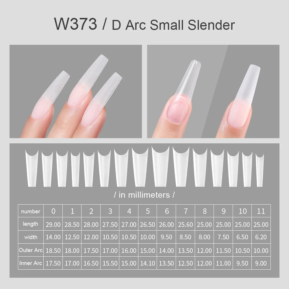 360Pcs Half Moon Press On Nails Ultra Thin Clear Square Pattern French Style Extension Tips Almond Pattern for Fingers