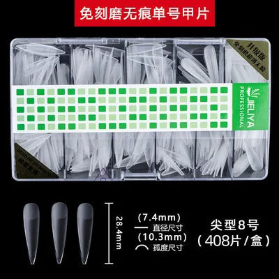 300-408Pcs Press On Nails One Size Matte Small Size False Nails Transparent French Acrylic Artificial UV Gel Nail Extension Art Long Tips Finger