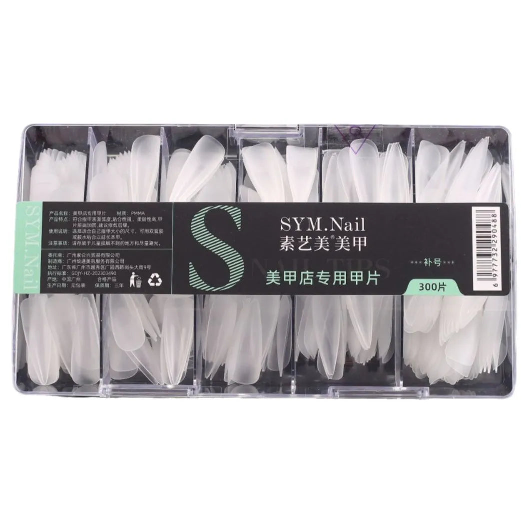 300-408Pcs Press On Nails One Size Matte Small Size False Nails Transparent French Acrylic Artificial UV Gel Nail Extension Art Long Tips Finger