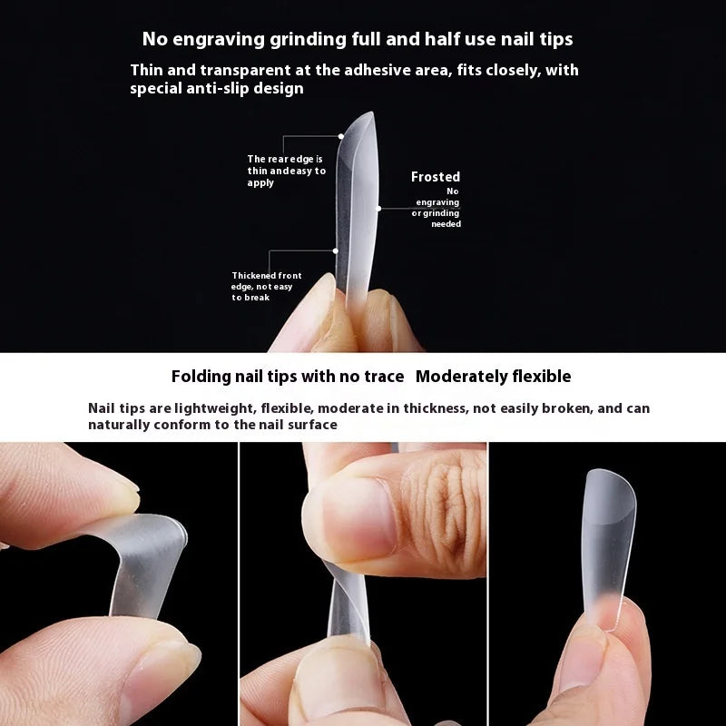 300-408Pcs Press On Nails One Size Matte Small Size False Nails Transparent French Acrylic Artificial UV Gel Nail Extension Art Long Tips Finger