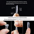 408PCS 18 Size Matte Press-On Nails | Clear French Acrylic