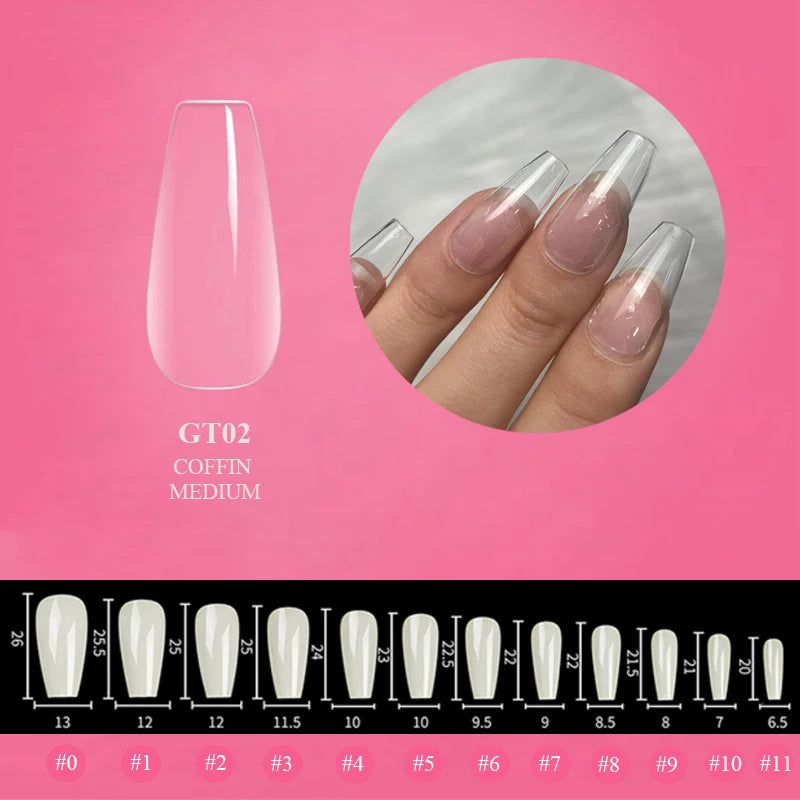 500Pcs Transparent White Press On Nails Short Almond Nail Tips Gel Tips Ultra Clear Coffin Full Cover Short Almond