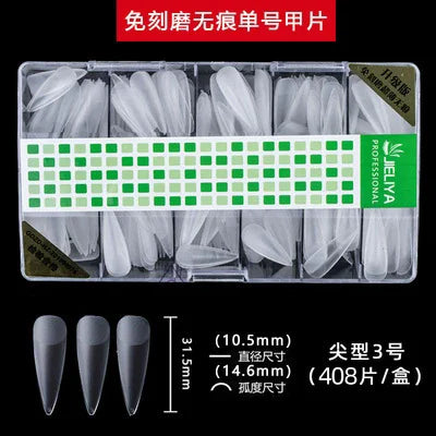 300-408Pcs Press On Nails One Size Matte Small Size False Nails Transparent French Acrylic Artificial UV Gel Nail Extension Art Long Tips Finger