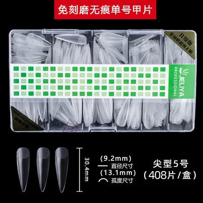 300-408Pcs Press On Nails One Size Matte Small Size False Nails Transparent French Acrylic Artificial UV Gel Nail Extension Art Long Tips Finger