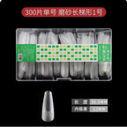 408PCS 18 Size Matte Press-On Nails | Clear French Acrylic