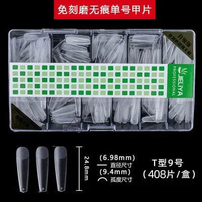 300-408Pcs Press On Nails One Size Matte Small Size False Nails Transparent French Acrylic Artificial UV Gel Nail Extension Art Long Tips Finger