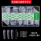 408PCS 18 Size Matte Press-On Nails | Clear French Acrylic