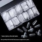 408PCS 18 Size Matte Press-On Nails | Clear French Acrylic