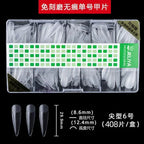 408PCS 18 Size Matte Press-On Nails | Clear French Acrylic