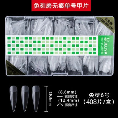300-408Pcs Press On Nails One Size Matte Small Size False Nails Transparent French Acrylic Artificial UV Gel Nail Extension Art Long Tips Finger