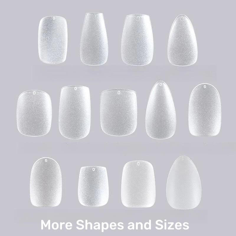 300Pcs Matte Press On Nails Fully Etched Full Cover Press on Nails Tips Square Coffin Short Clear Gel Tips Nails
