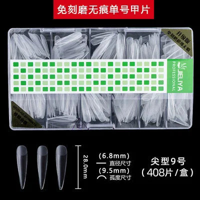 300-408Pcs Press On Nails One Size Matte Small Size False Nails Transparent French Acrylic Artificial UV Gel Nail Extension Art Long Tips Finger