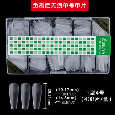 300-408Pcs Press On Nails One Size Matte Small Size False Nails Transparent French Acrylic Artificial UV Gel Nail Extension Art Long Tips Finger