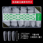 408PCS 18 Size Matte Press-On Nails | Clear French Acrylic