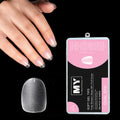 300Pcs Matte Press On Nails Fully Etched Full Cover Press on Nails Tips Square Coffin Short Clear Gel Tips Nails