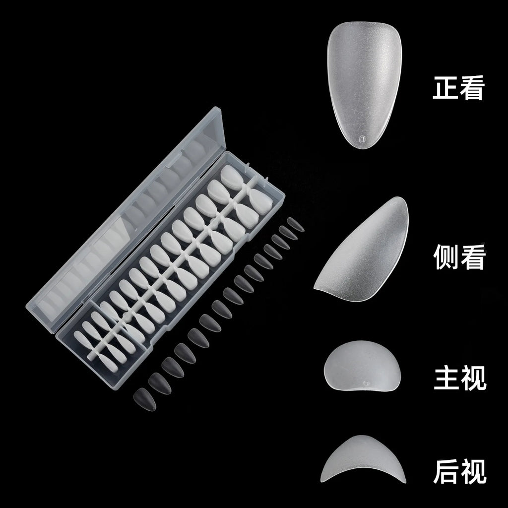 300Pcs Frosted Transparent Press on Nail Artificial Fingernails Full Cover Tapered Square Extension Gel Nail Tip
