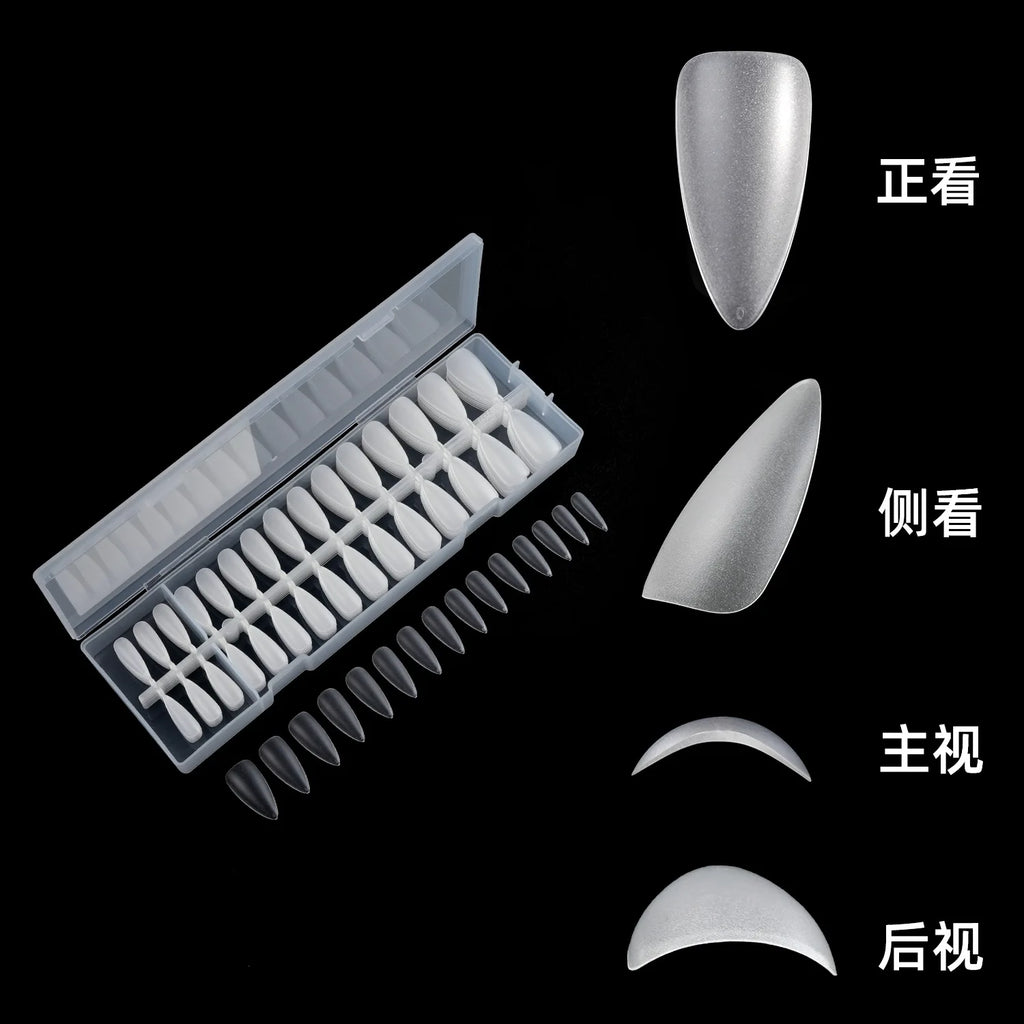 300Pcs Frosted Transparent Press on Nail Artificial Fingernails Full Cover Tapered Square Extension Gel Nail Tip