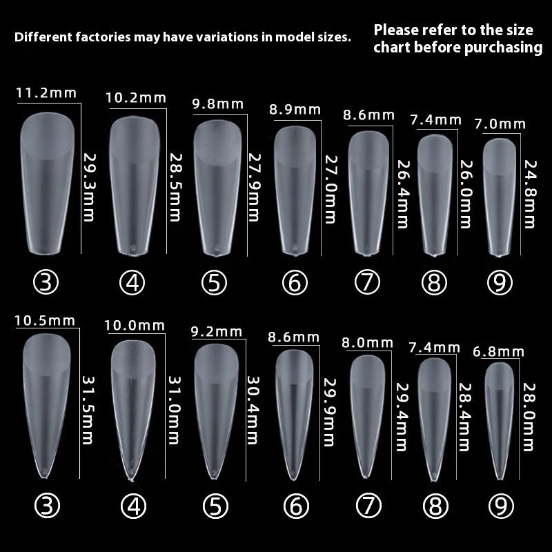 300-408Pcs Press On Nails One Size Matte Small Size False Nails Transparent French Acrylic Artificial UV Gel Nail Extension Art Long Tips Finger