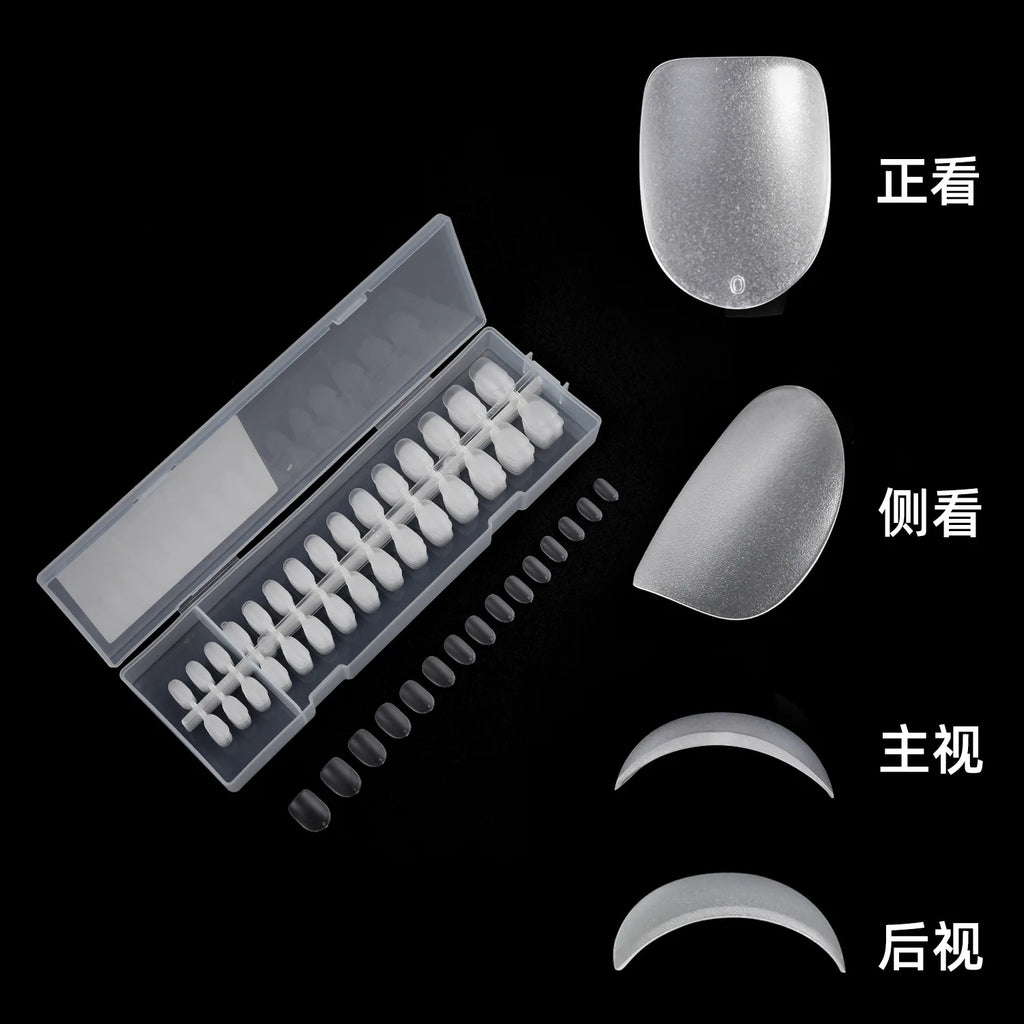 300Pcs Frosted Transparent Press on Nail Artificial Fingernails Full Cover Tapered Square Extension Gel Nail Tip