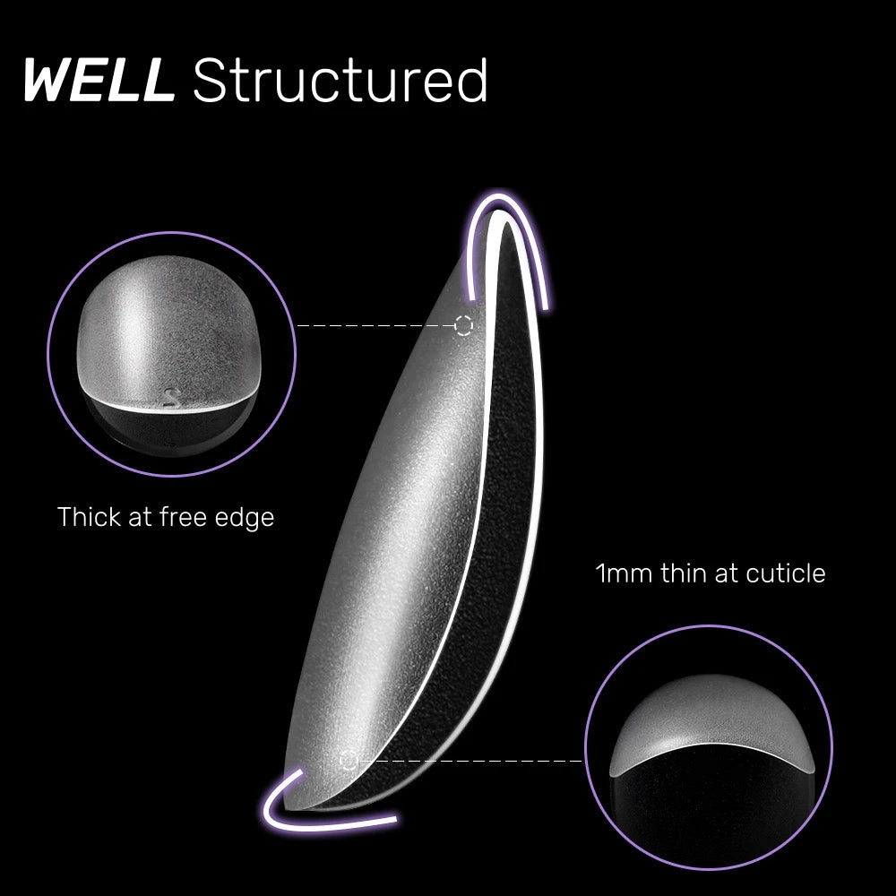 300Pcs Matte Press On Nails Fully Etched Full Cover Press on Nails Tips Square Coffin Short Clear Gel Tips Nails