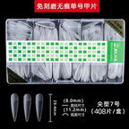 408PCS 18 Size Matte Press-On Nails | Clear French Acrylic