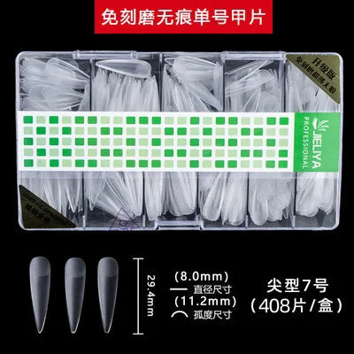 300-408Pcs Press On Nails One Size Matte Small Size False Nails Transparent French Acrylic Artificial UV Gel Nail Extension Art Long Tips Finger