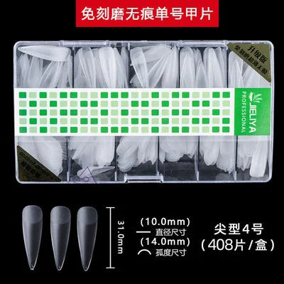 300-408Pcs Press On Nails One Size Matte Small Size False Nails Transparent French Acrylic Artificial UV Gel Nail Extension Art Long Tips Finger