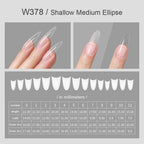 360PCS Clear French Press-On Nails | 12 Size Acrylic Tips