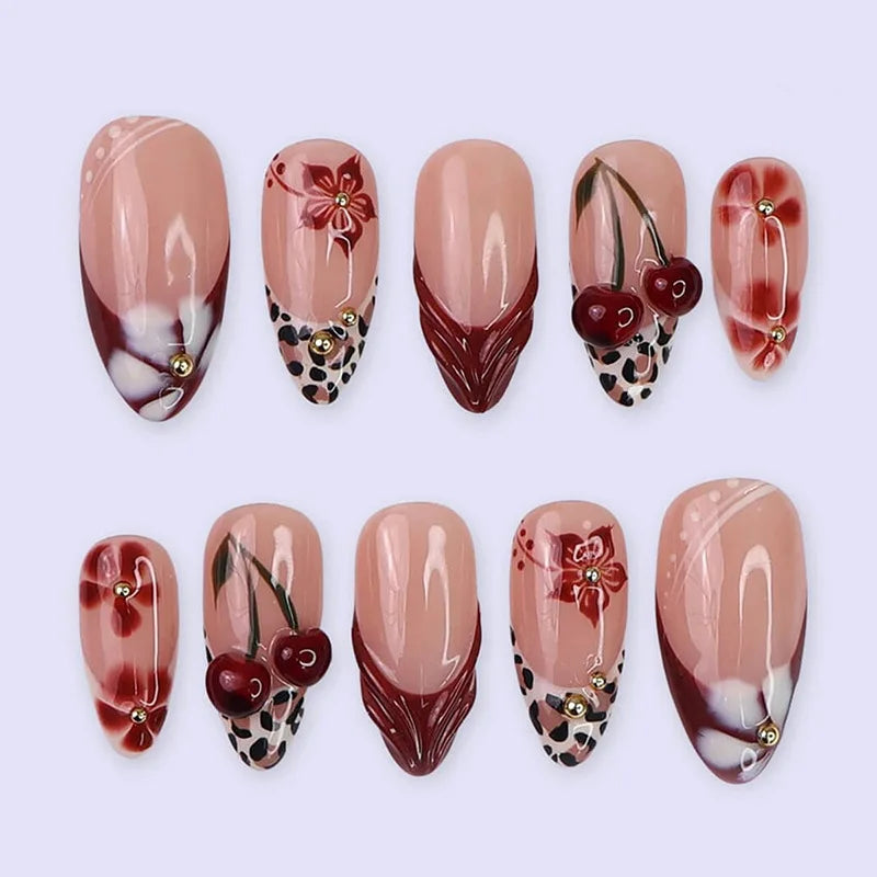 24Pcs 3D Dimensional French Sky Blue ABS Nail Art Acrylic Press-on Nails Fingernails Artificial False Nails