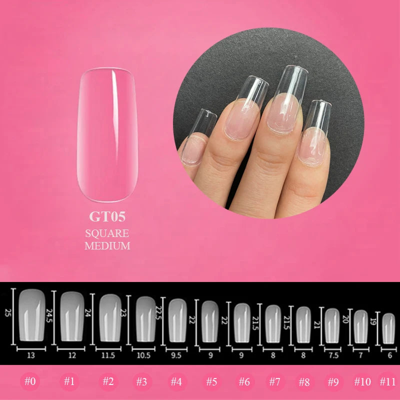 500Pcs Transparent White Press On Nails Short Almond Nail Tips Gel Tips Ultra Clear Coffin Full Cover Short Almond