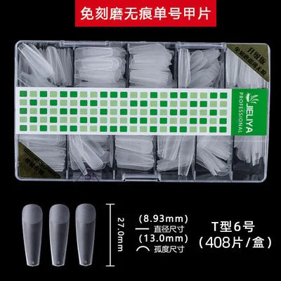 300-408Pcs Press On Nails One Size Matte Small Size False Nails Transparent French Acrylic Artificial UV Gel Nail Extension Art Long Tips Finger