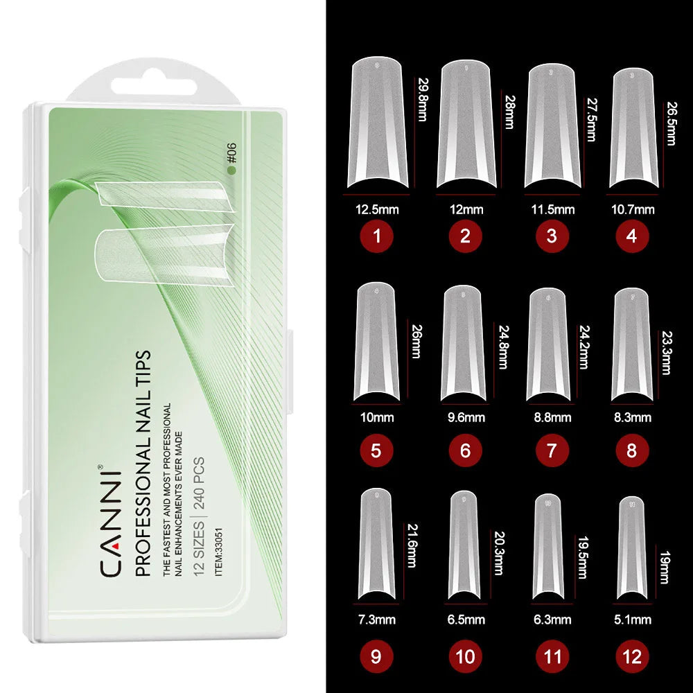 240Pcs Transparent White Press On Nails Art Press on False Nail Tips Clear Full Cover Fake Finger Tips Nail Artificial Tips Accessories Tools