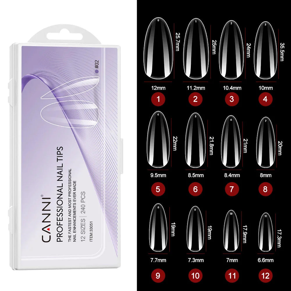240Pcs Transparent White Press On Nails Art Press on False Nail Tips Clear Full Cover Fake Finger Tips Nail Artificial Tips Accessories Tools