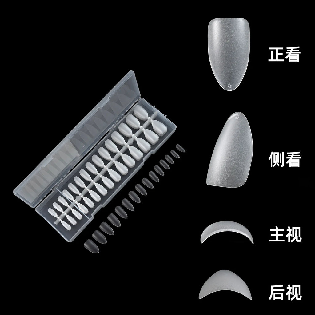 300Pcs Frosted Transparent Press on Nail Artificial Fingernails Full Cover Tapered Square Extension Gel Nail Tip