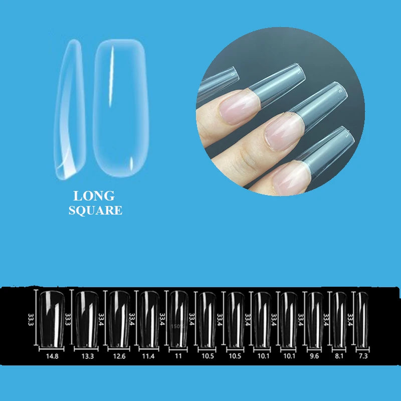 500Pcs Transparent White Press On Nails Short Almond Nail Tips Gel Tips Ultra Clear Coffin Full Cover Short Almond