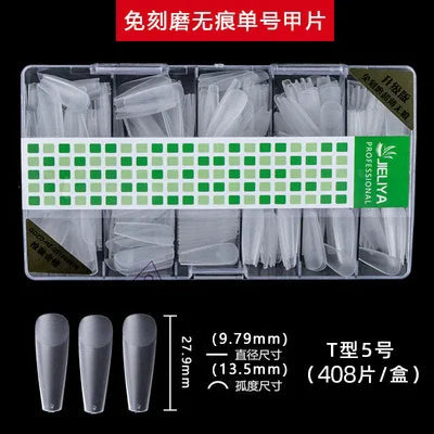 300-408Pcs Press On Nails One Size Matte Small Size False Nails Transparent French Acrylic Artificial UV Gel Nail Extension Art Long Tips Finger