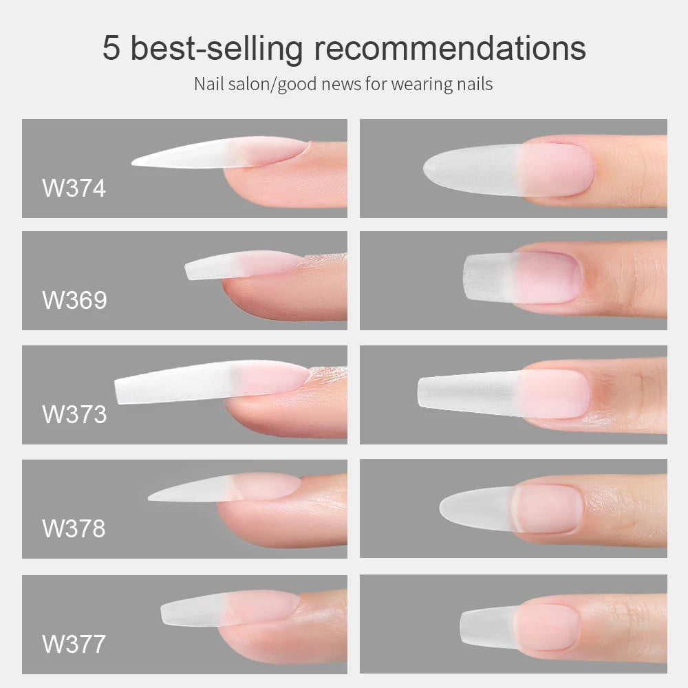 360Pcs Half Moon Press On Nails Ultra Thin Clear Square Pattern French Style Extension Tips Almond Pattern for Fingers