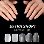 300PCS Matte Clear Press-On Nails | Short Square Coffin Tips