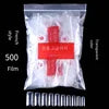 500Pcs Korean Transparent French Press On Nails Standard Bag Transparent Porcelain White False Nails Finished 0-9 50 Pieces Starry Long Tips ABS