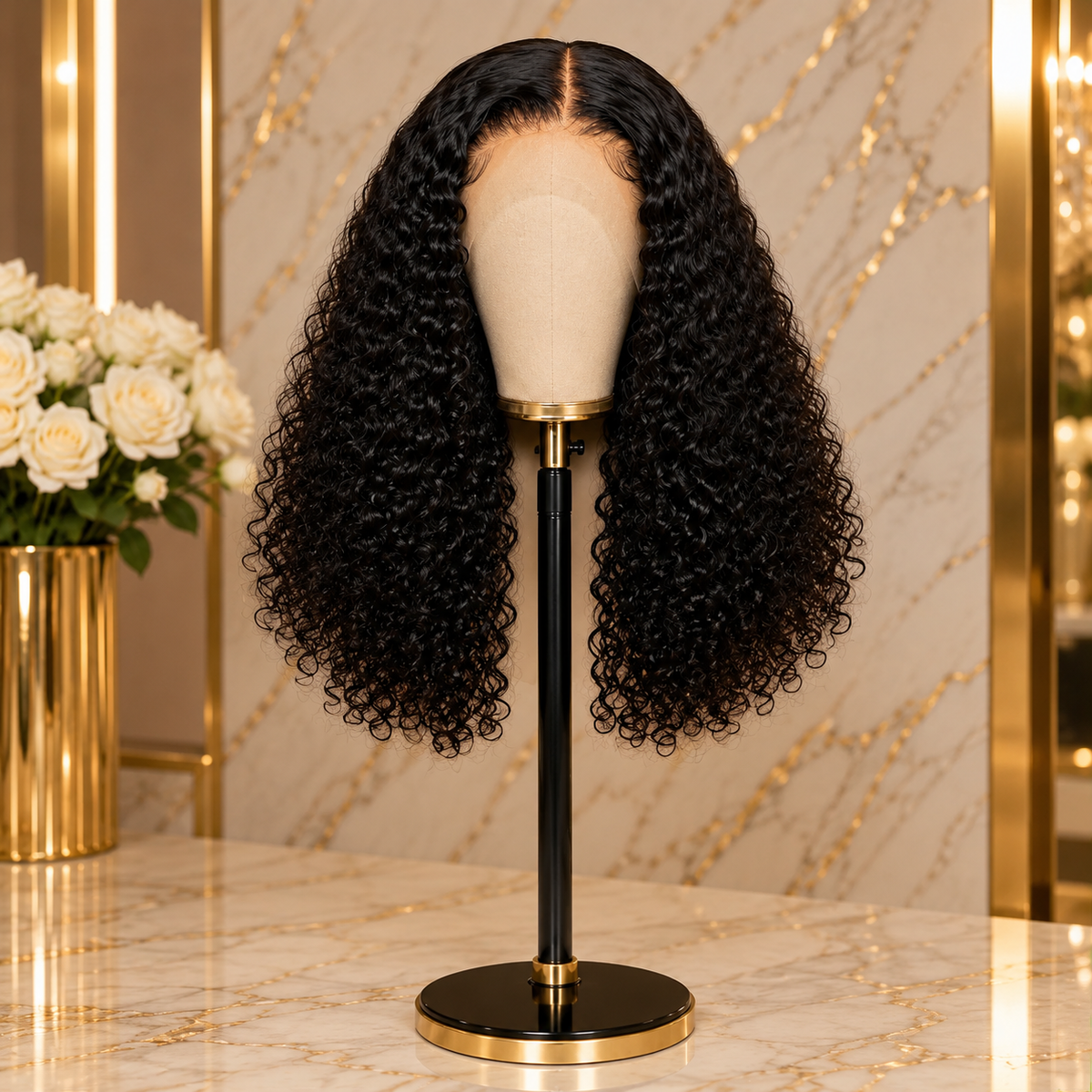 13x4 Deep Curly Human Hair Bob Wig with Baby Hair